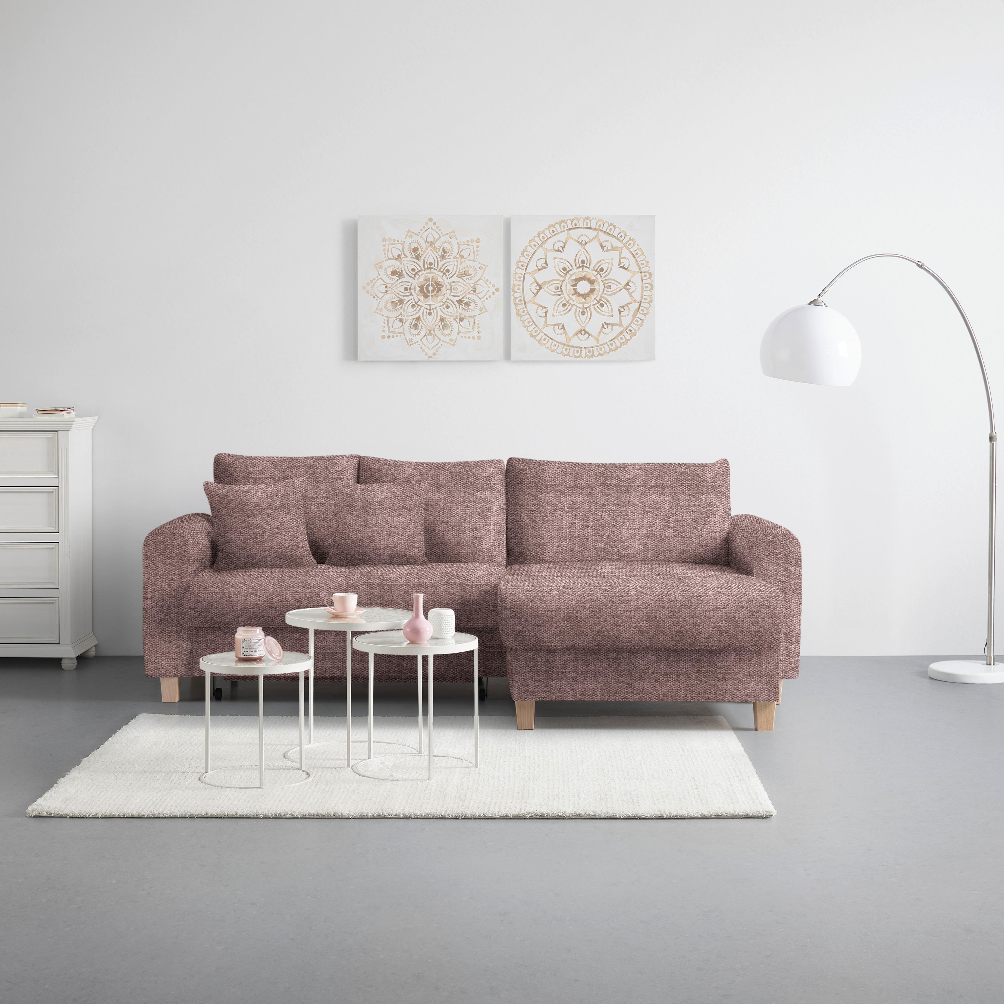 Wohnlandschaft Lille Flieder - Hellbraun/Flieder, MODERN, Holz/Textil (232/110/156cm) - Mömax