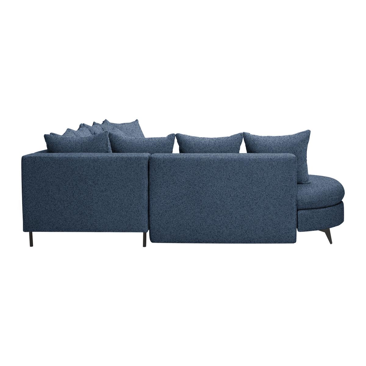 Ecksofa Axel Dunkelblau - Schwarz/Dunkelblau, MODERN, Textil/Metall (250/87/291cm) - Mömax