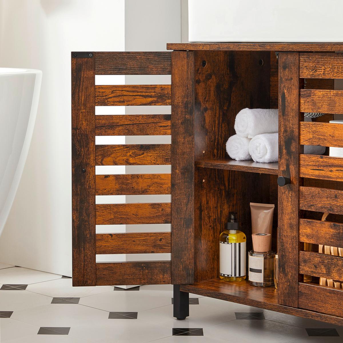 WASCHBECKENUNTERSCHRANK WASHBASIN CABINET - Schwarz/Braun, MODERN, Holzwerkstoff/Kunststoff (60/60/30cm) - MID.YOU