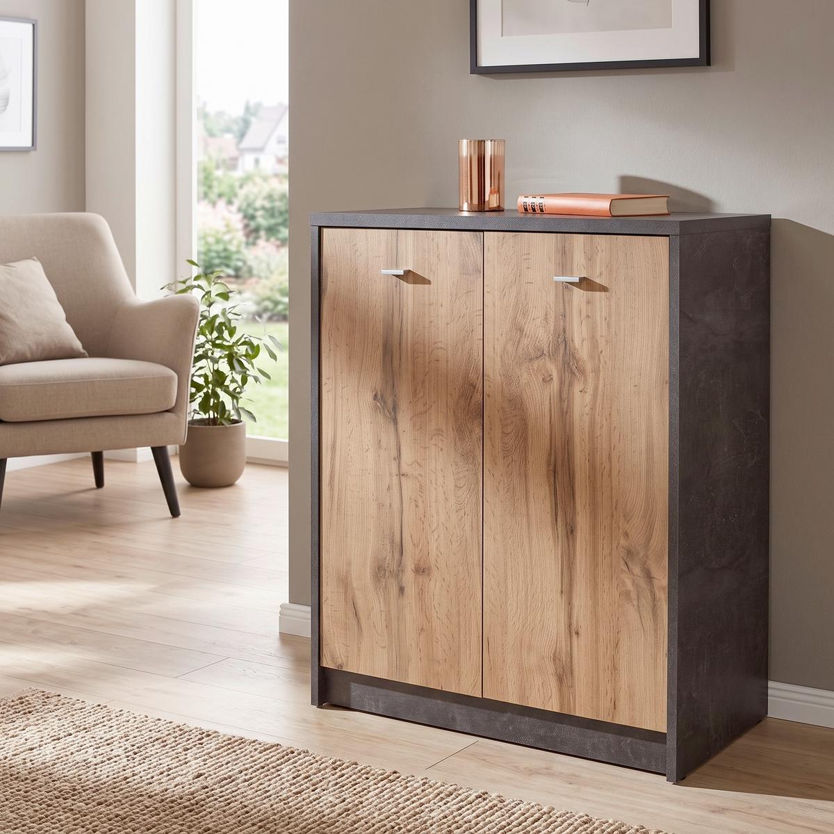 Comodă 4 You - culoare lemn stejar, Modern, material pe bază de lemn (74/85,4/34,6cm) - Modern Living