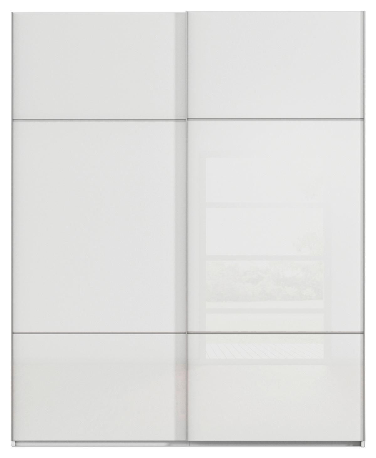 Omara Z Drsnimi Vrati Covalo, Bela - bela/barve aluminija, Konvencionalno, kovina/steklo (162/223/68cm) - Novel