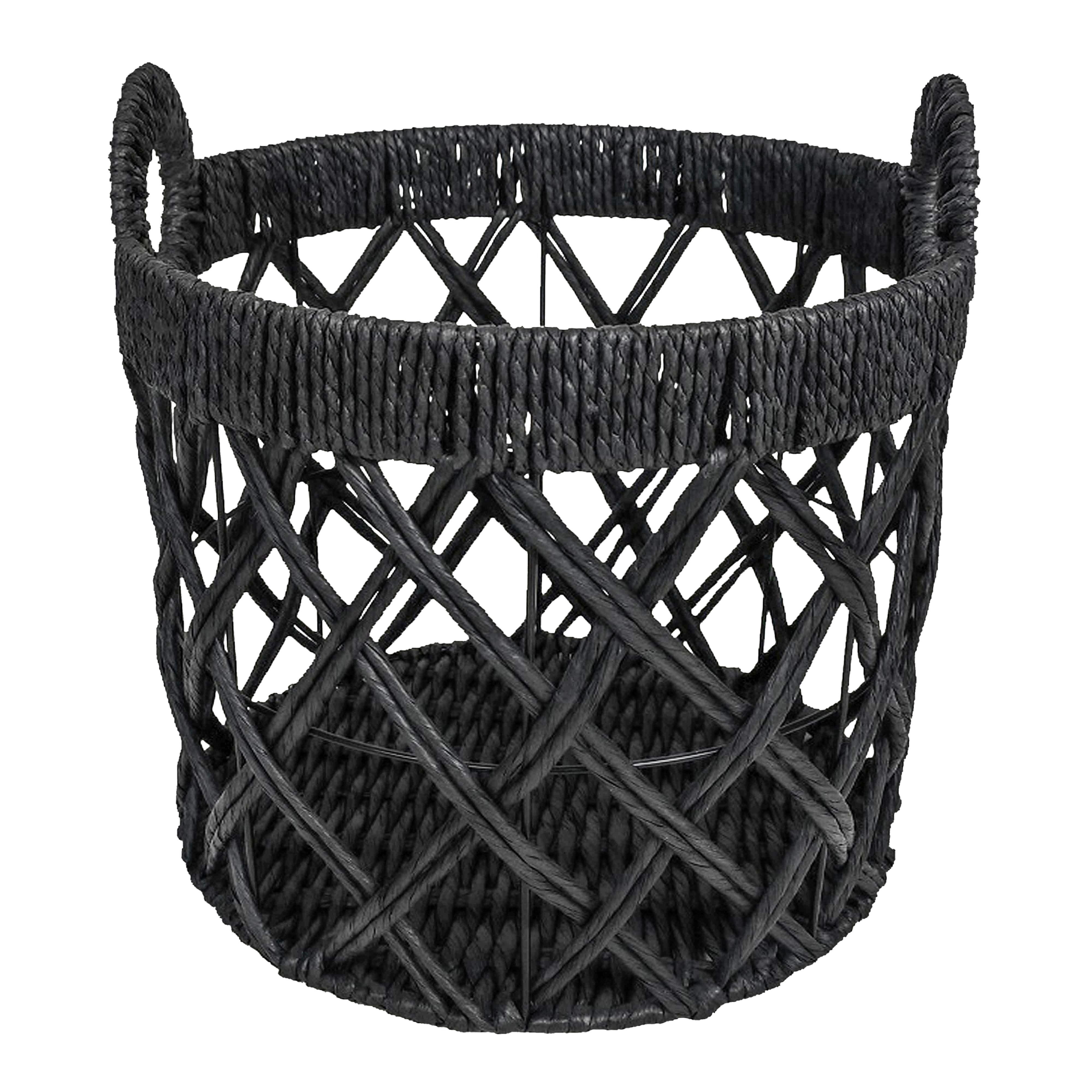 Košara Charly - črna, Moderno, papir/kovina (35/38cm) - Modern Living
