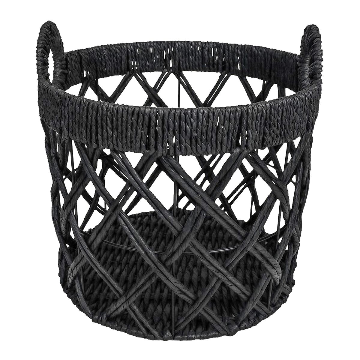 Košara Charly - črna, Moderno, papir/kovina (35/38cm) - Modern Living