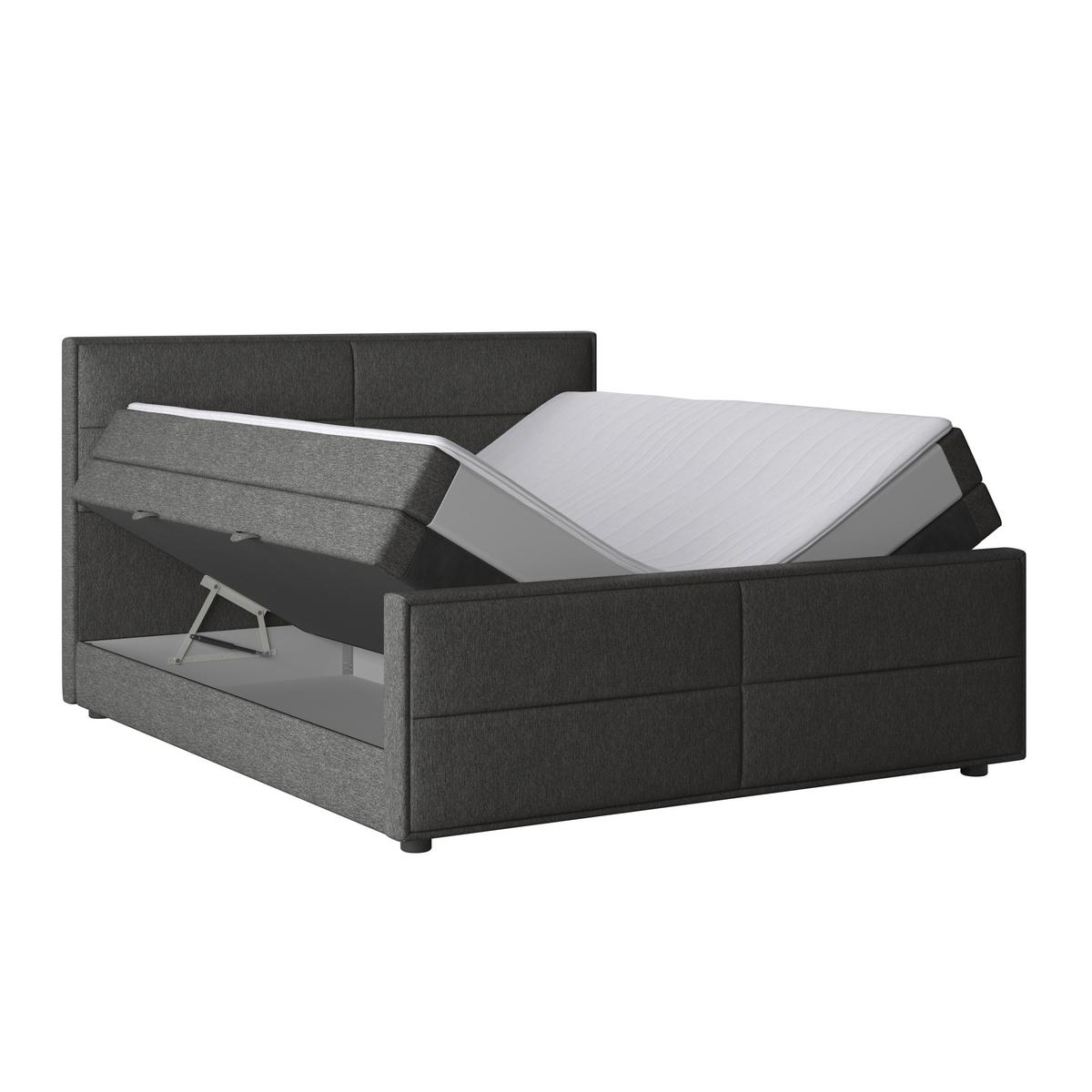 Boxspringbett Palermo ca. 180x200 cm Anthrazit - Anthrazit, MODERN, Holz/Kunststoff (180/200cm) - MID.YOU