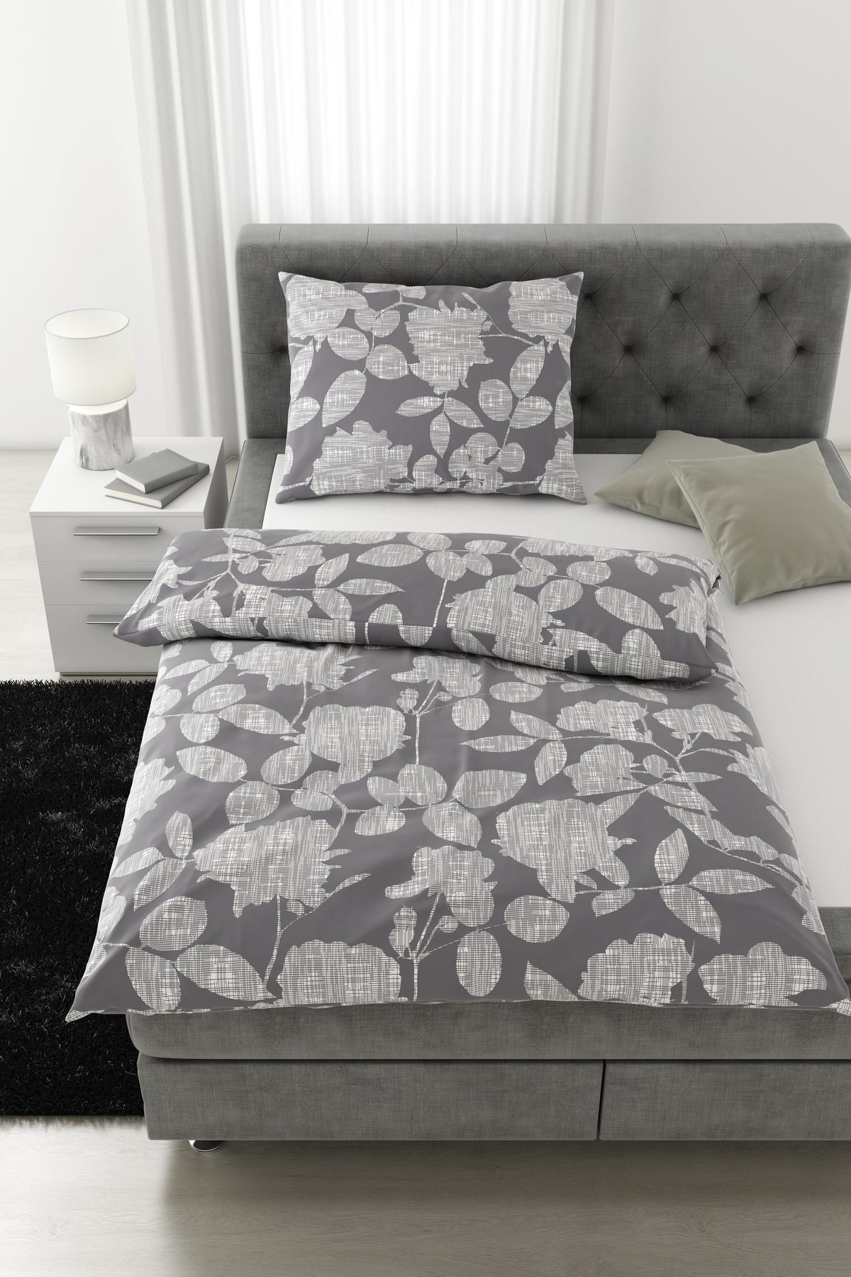 Bettwäsche Thea ca. 210x160cm - Grau, Konventionell, Textil (160/210cm) - Premium Living