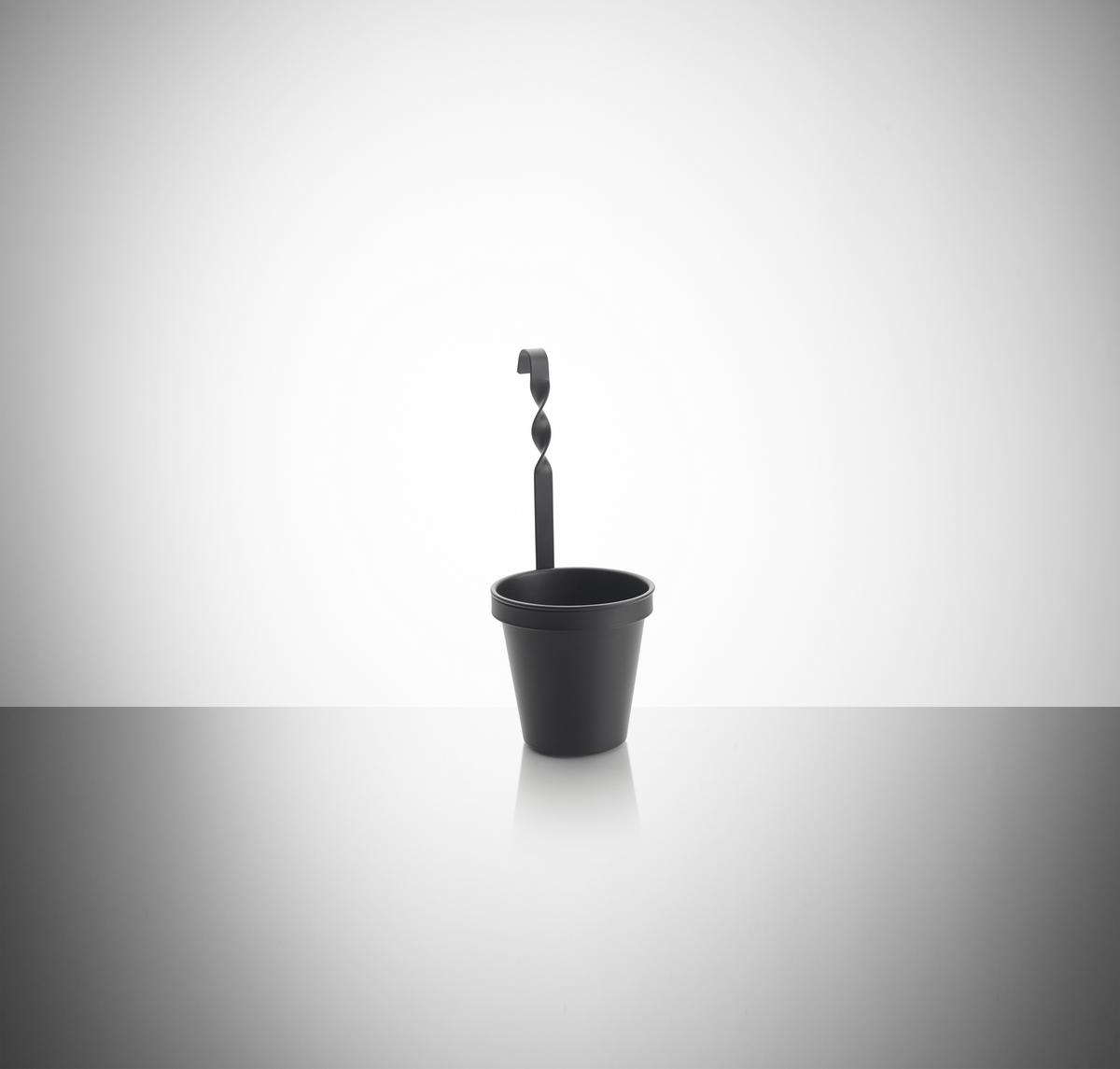 Ghiveci pentru plante aromate Chester - negru, metal (12/28,6cm) - Premium Living