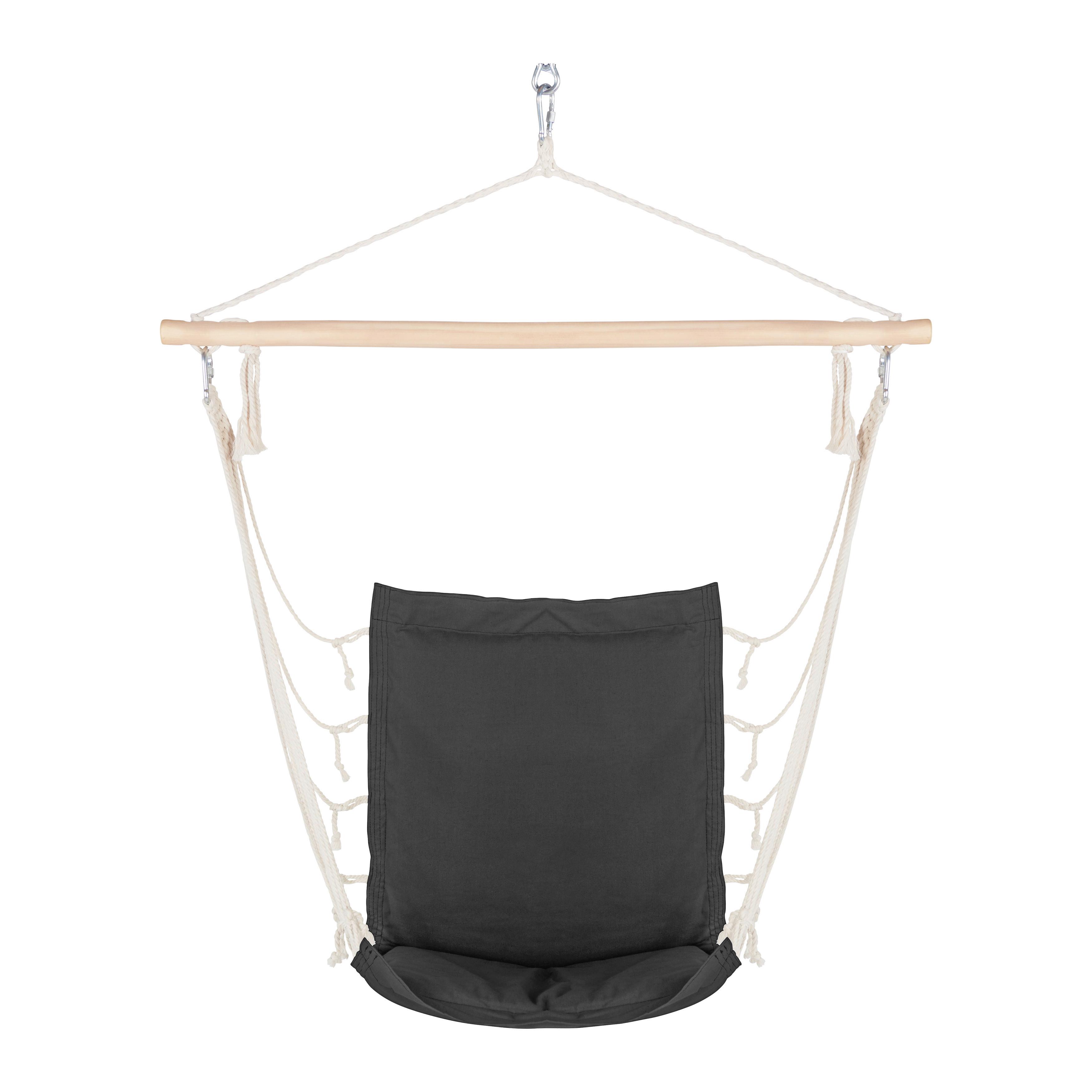 Hängesessel Relax In Schwarz - Schwarz/Naturfarben, Holz/Textil (100/47cm) - Modern Living