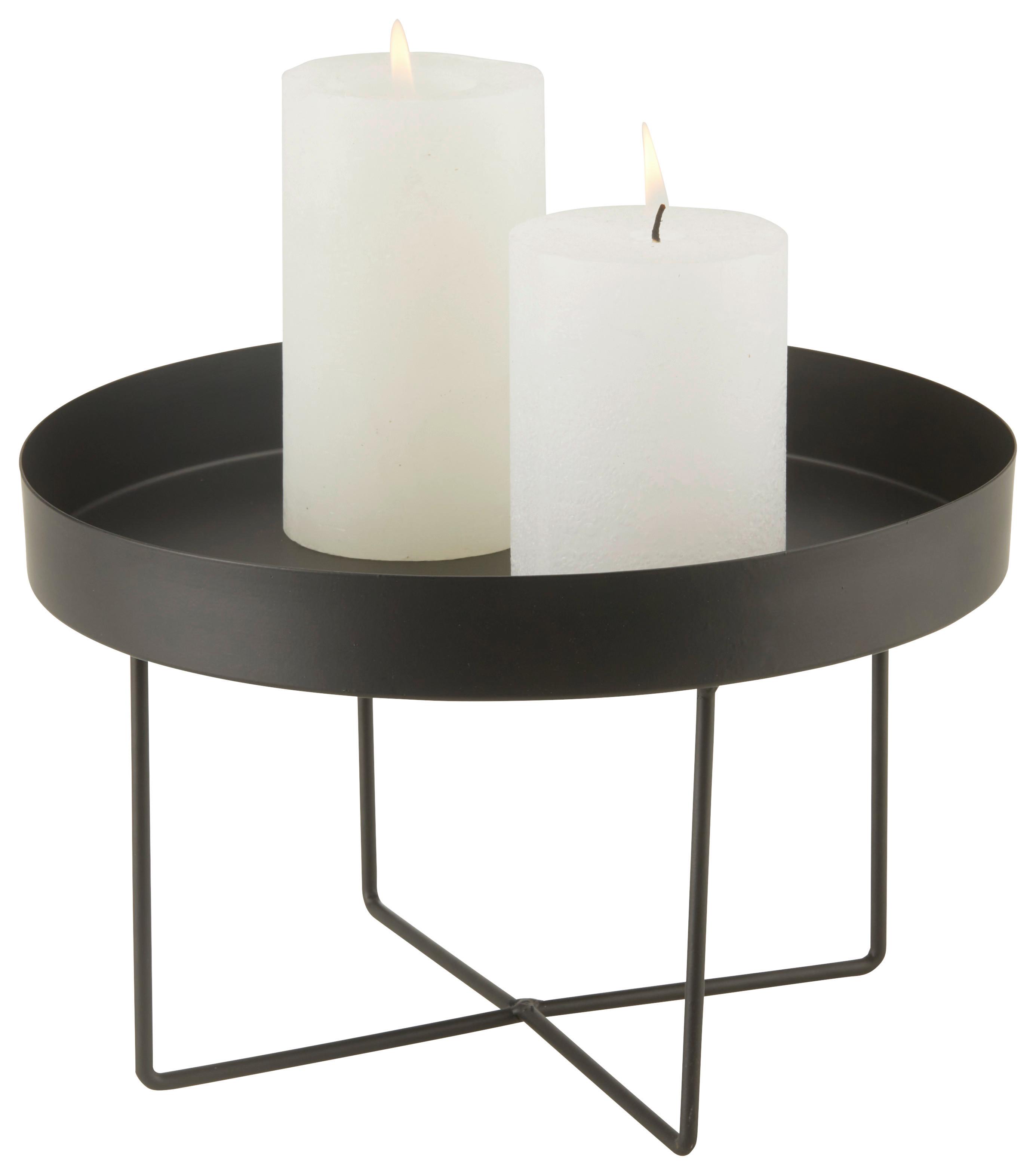 Dekotablett Noir in Schwarz - Schwarz, Metall (25/16cm) - Modern Living