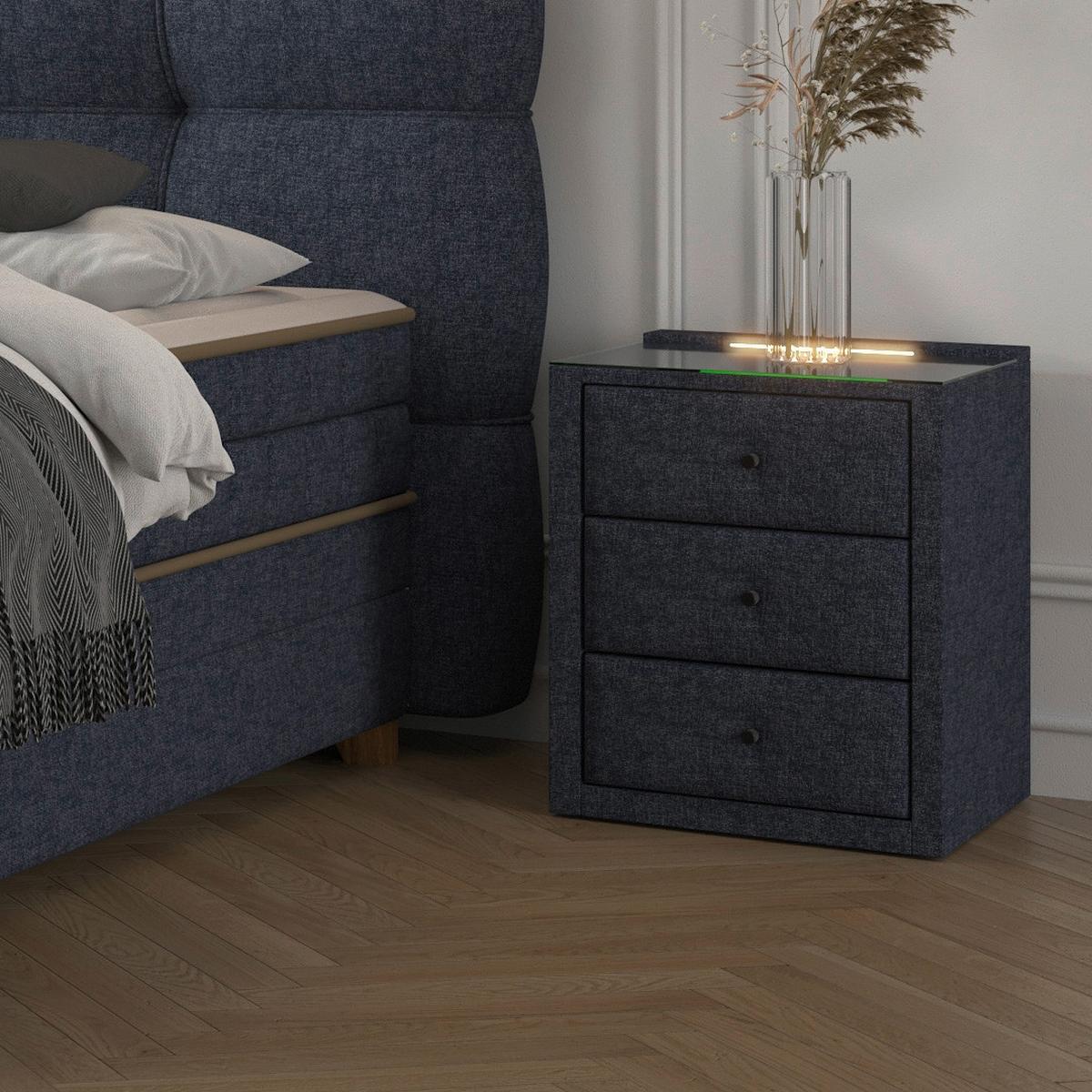 Nachtkästchen Universal Blau - Blau, KONVENTIONELL, Holzwerkstoff/Kunststoff (48/68/45,5cm) - Premium Living