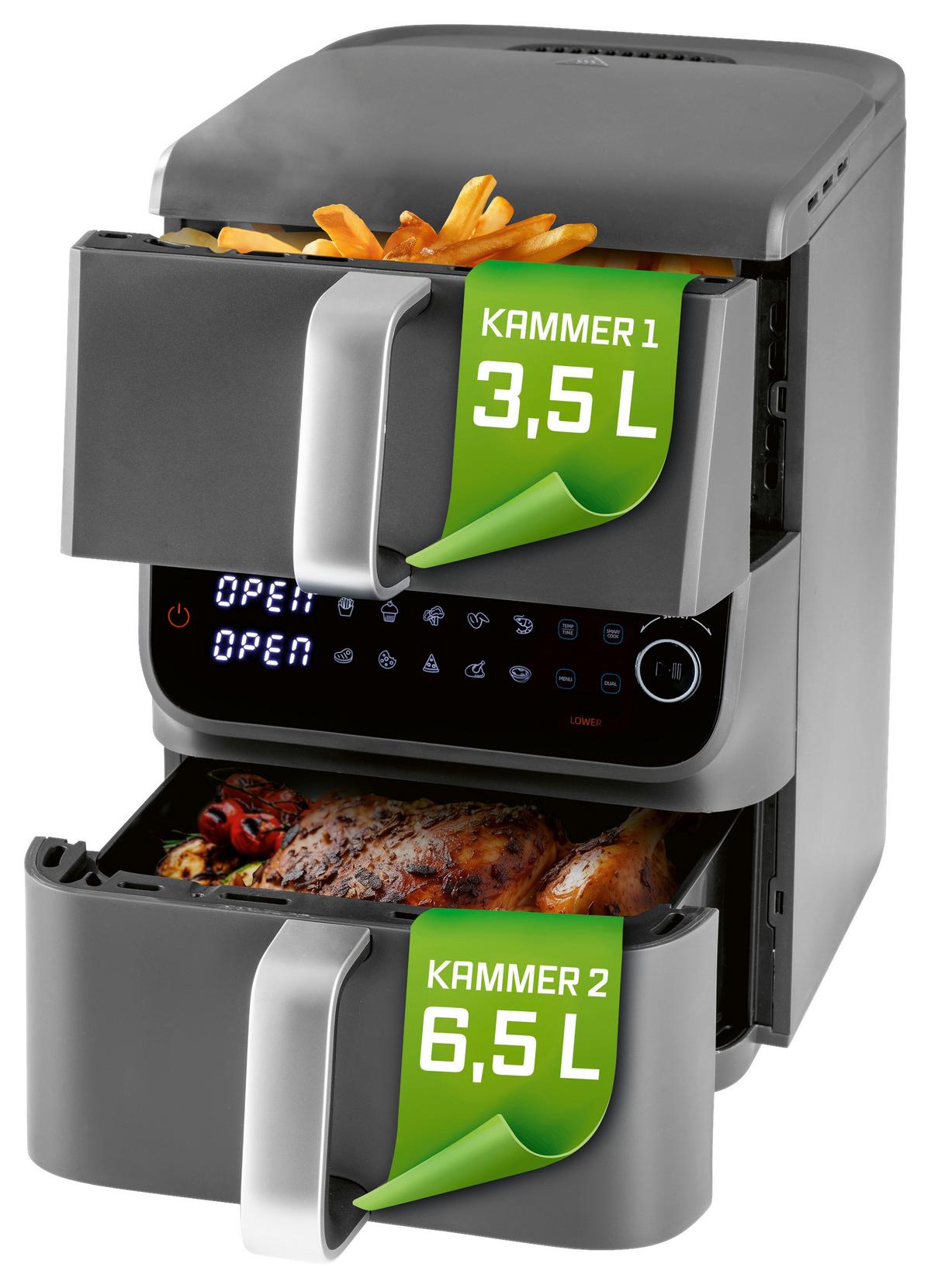 Heißluftfritteuse Gourmetmaxx Schwarz - Anthrazit, MODERN, Kunststoff/Metall (43/28,4/40cm)