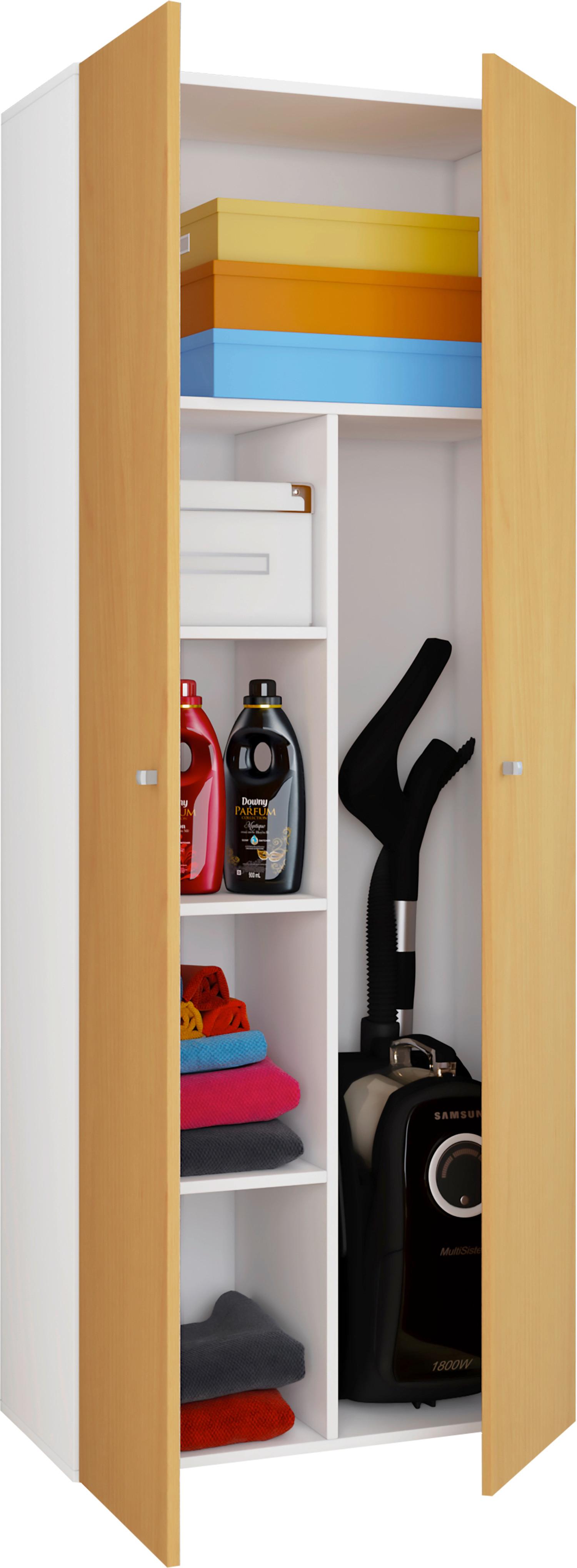 Mehrzweckschrank Vandol Ii Dt - Weiss/Buchefarben, Design, Holzwerkstoff/Kunststoff (70/178/39cm) - MID.YOU