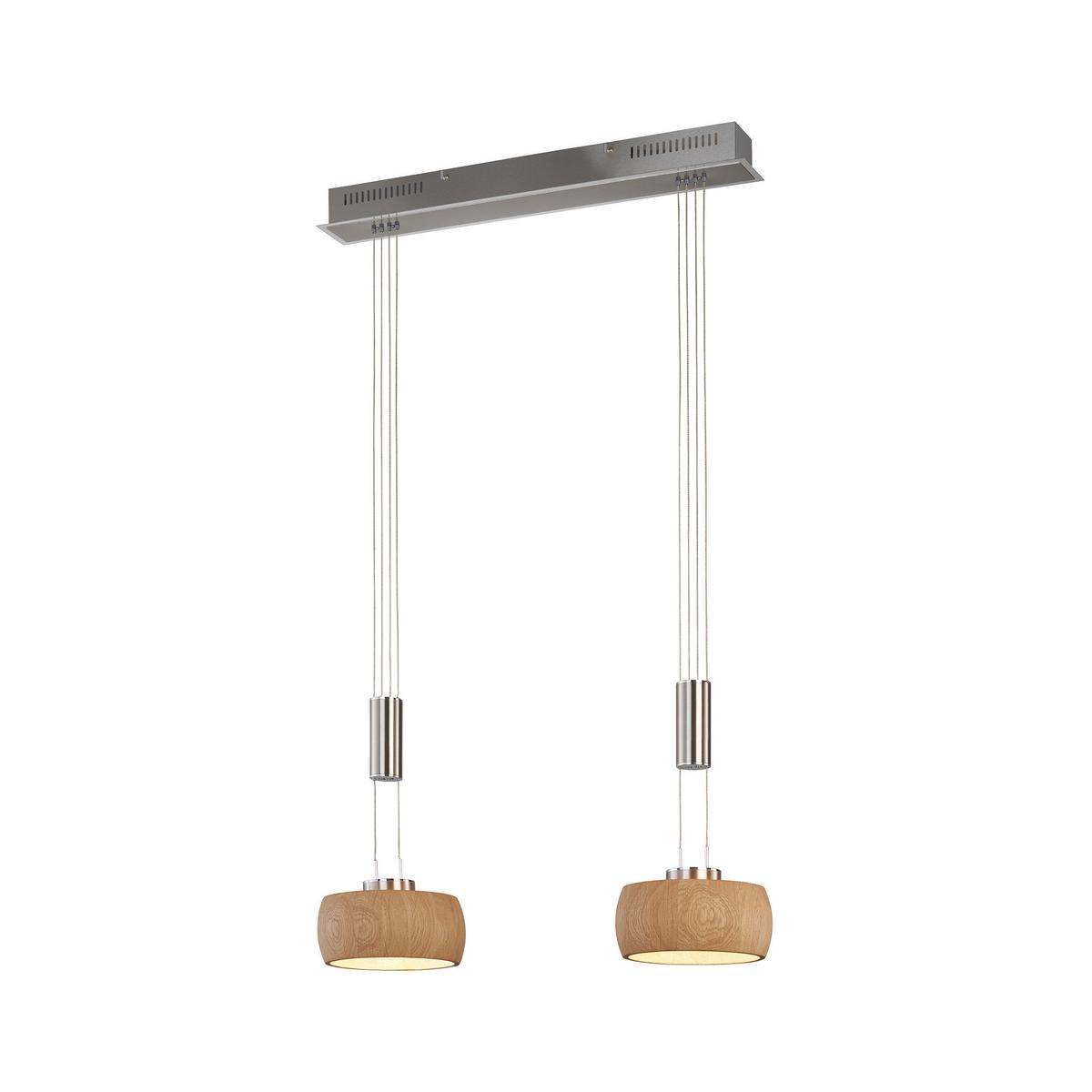 LAMPA WISZĄCA LED 61074 SHINE-WOOD - Natur, metal/drewno (65/21/150cm) - Fischer & Honsel