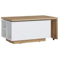 Măsuță de cafea DALANO - alb/culoare lemn stejar, Trend, material pe bază de lemn (95/45,3/54cm) - Modern Living