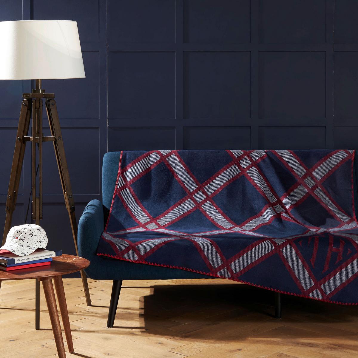 KOC DOMOWY RIBBON SPIRIT T.HILFIGER - ciemnoniebieski, Basics, tkanina (150/200cm) - Tommy Hilfiger