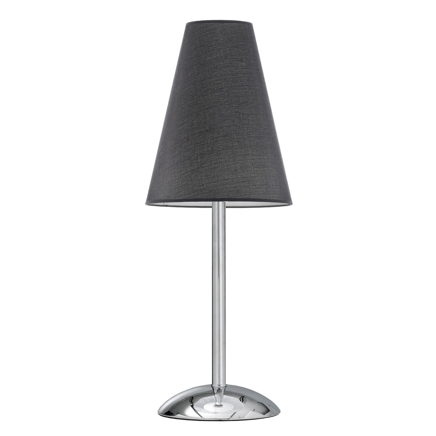 Tischleuchte Richard Nero Schwarz/Chrom max. 22 Watt - Chromfarben/Schwarz, KONVENTIONELL, Textil/Metall (20/54cm)