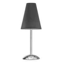 Tischleuchte Richard Nero Schwarz/Chrom max. 22 Watt - Chromfarben/Schwarz, KONVENTIONELL, Textil/Metall (20/54cm)