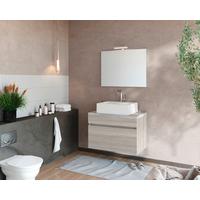 Mobilier de baie Bogota - alb/stejar gri, Basics, material pe bază de lemn (81/135/46cm)