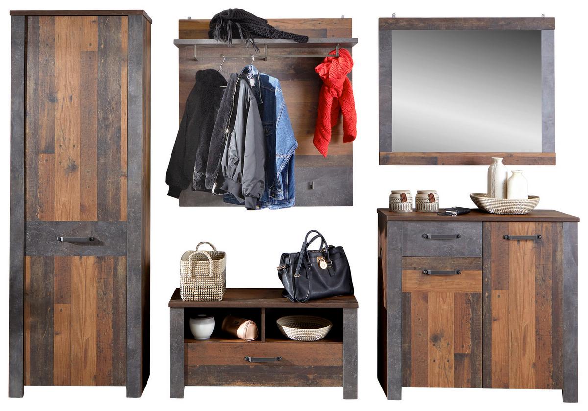 Comodă Ontario - culoare lemn stejar/gri, Trend, material pe bază de lemn (96/94/37cm) - Zandiara