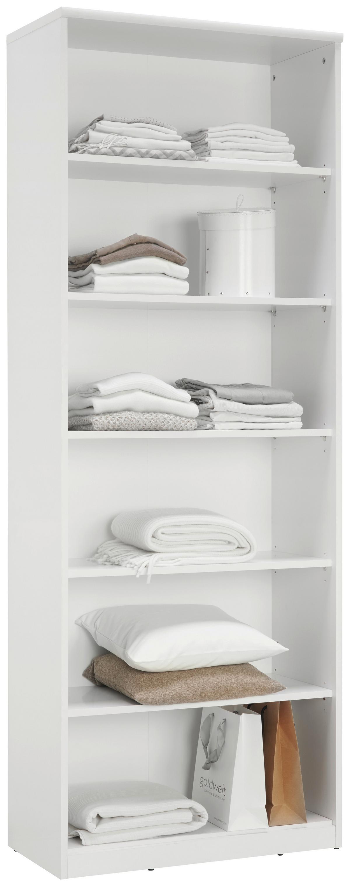 REGAŁ EASY - biały/czarny, Basics, materiał drewnopochodny (72/194/36cm) - Xora