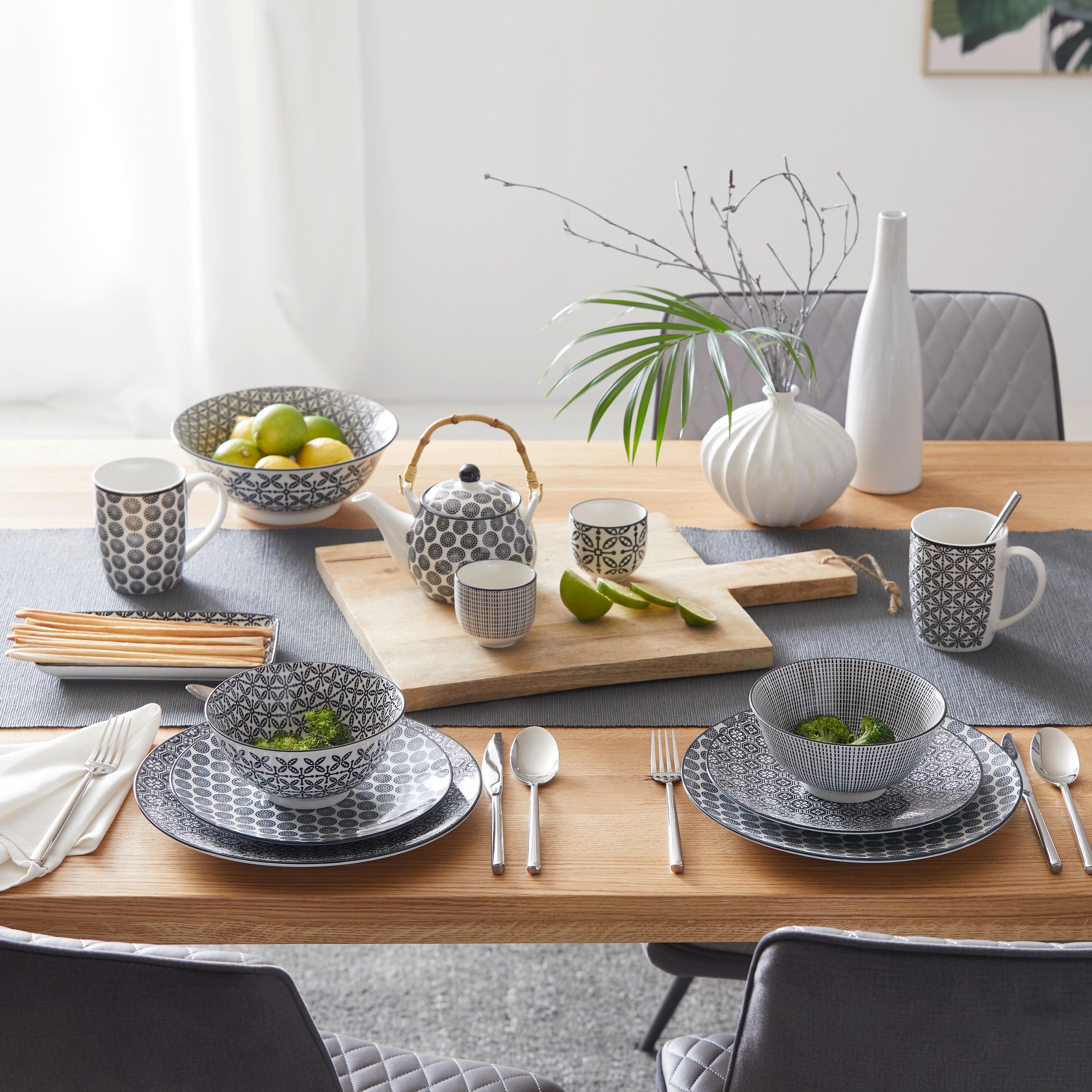 ASSIETT SHIVA - vit/svart, Lifestyle, keramik (21cm) - Modern Living