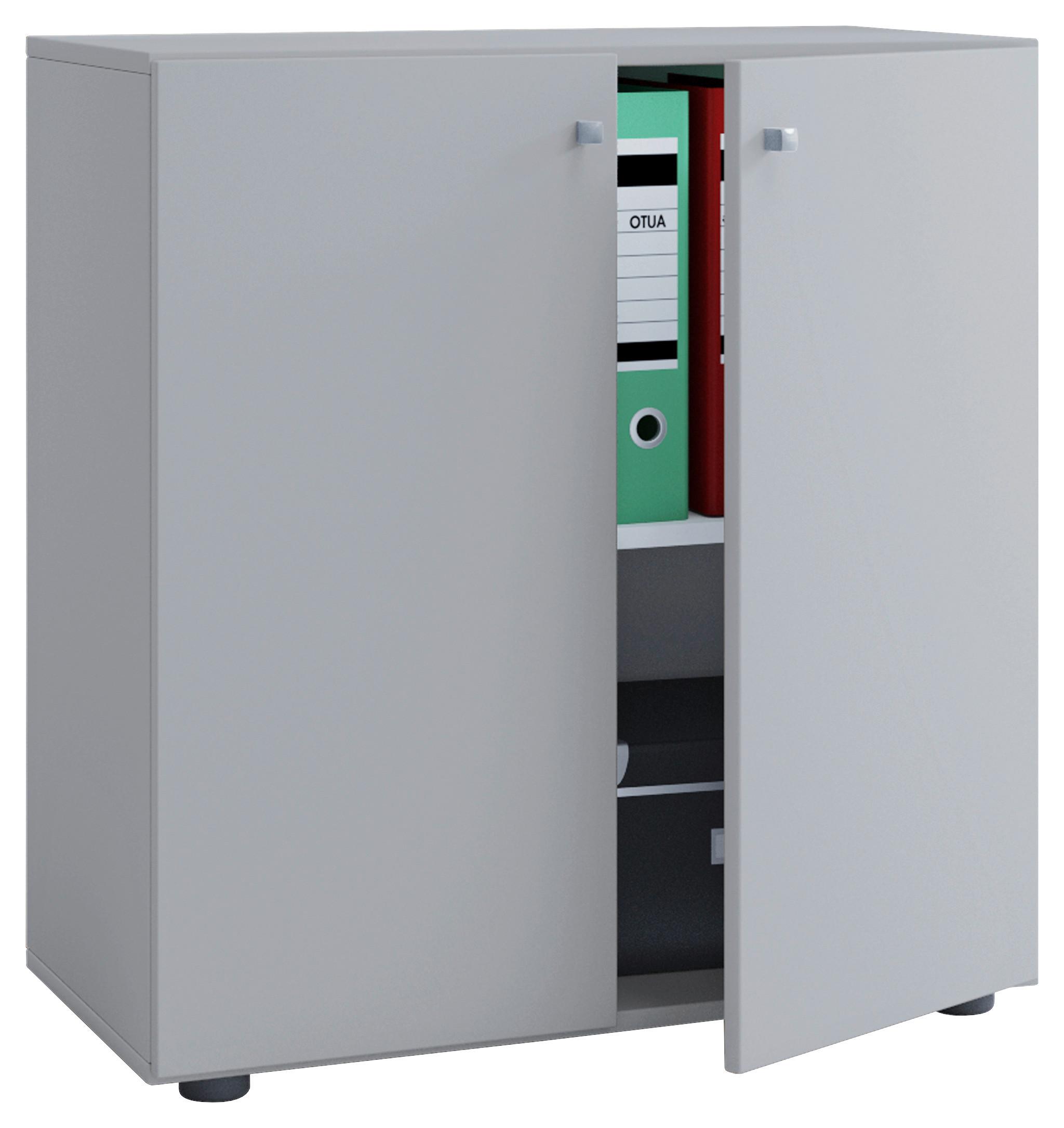 Pisarniška Omara Lona, Siva - siva, Basics, leseni material (70/74/39cm) - MID.YOU