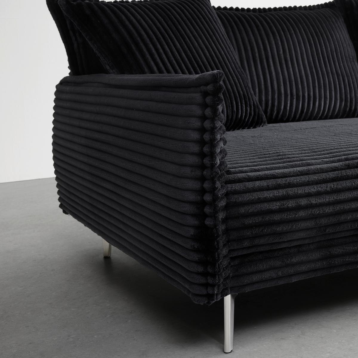 Mega Sofa Kiss - boje kroma/crna, Moderno, drvo/metal (241/90/117cm) - Mömax