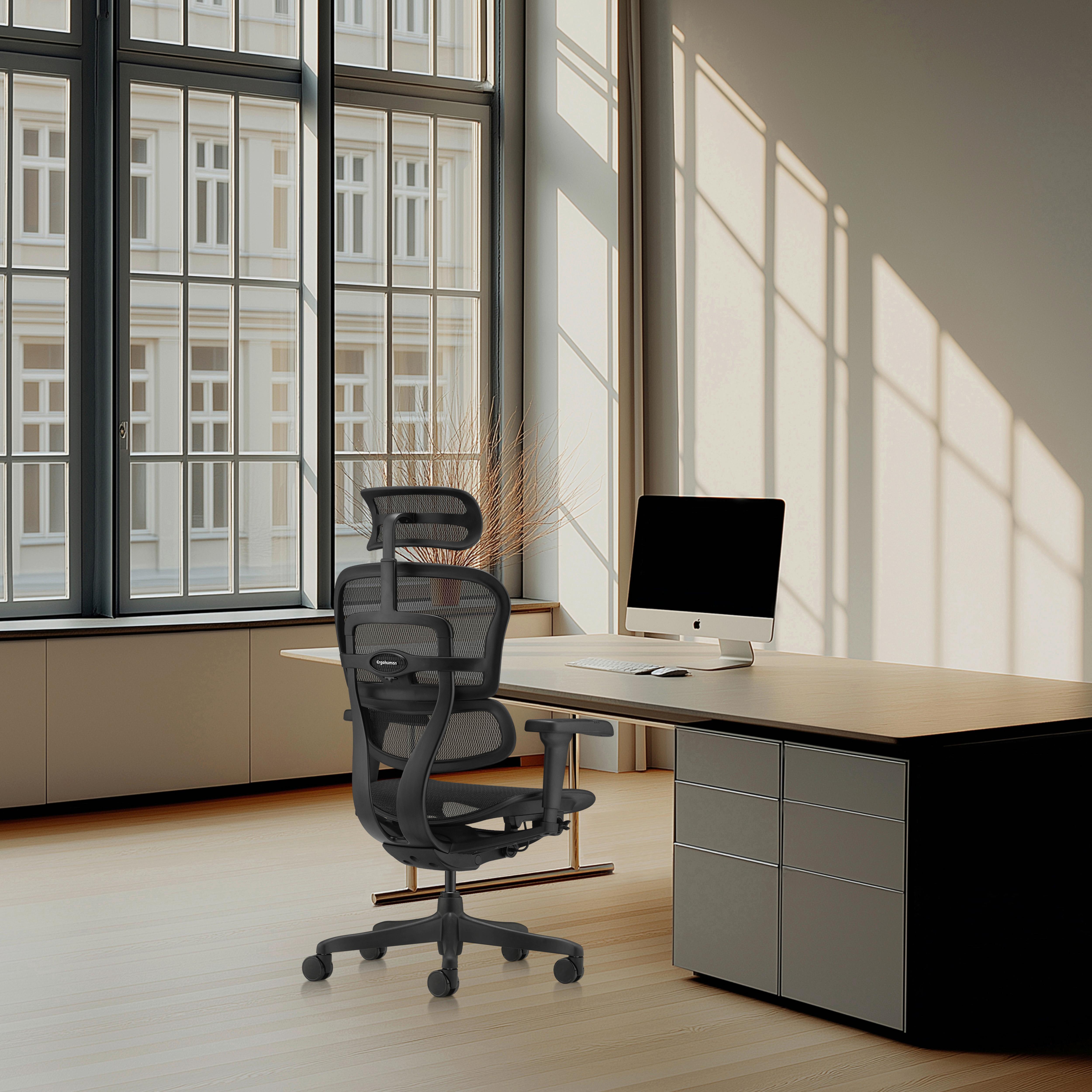 Drehstuhl Ergohuman Signature Gen2 Schwarz - Schwarz, MODERN, Kunststoff/Textil (69/119 - 138/65cm) - MID.YOU