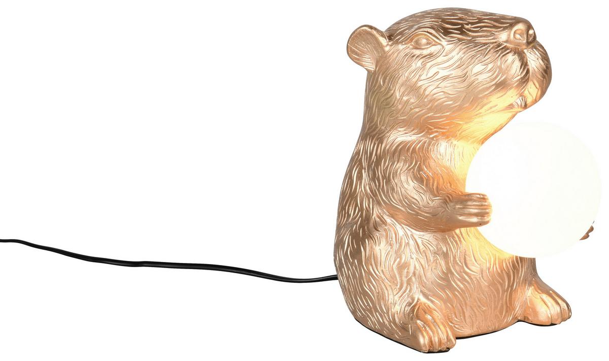 Tischleuchte Werner Goldfarben max. 5 Watt - Goldfarben, Modern, Glas/Kunststoff (25/23/16cm) - Mömax