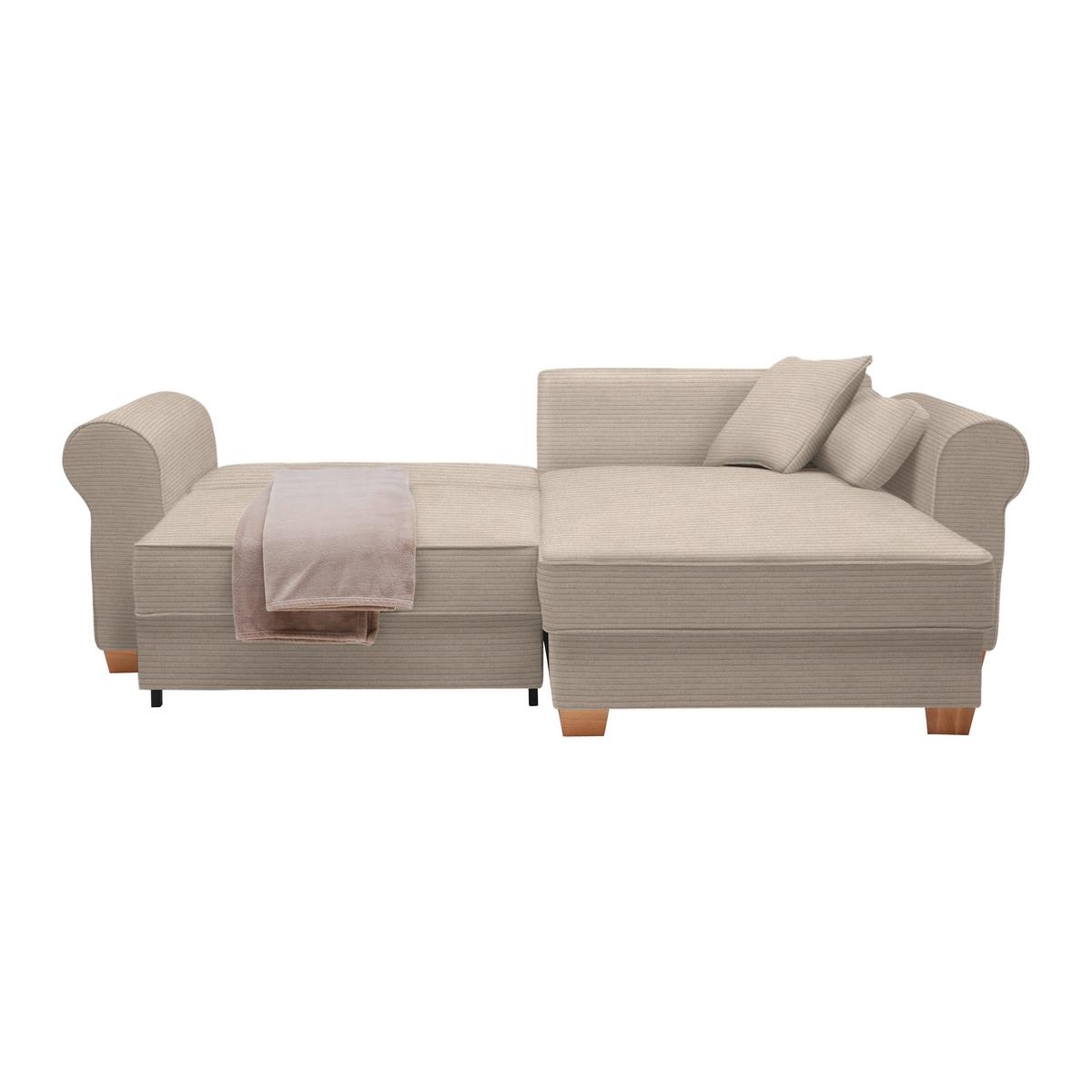 Wohnlandschaft Angelo Creme - Creme, MODERN, Holz/Holzwerkstoff (255/92/185cm) - Mömax
