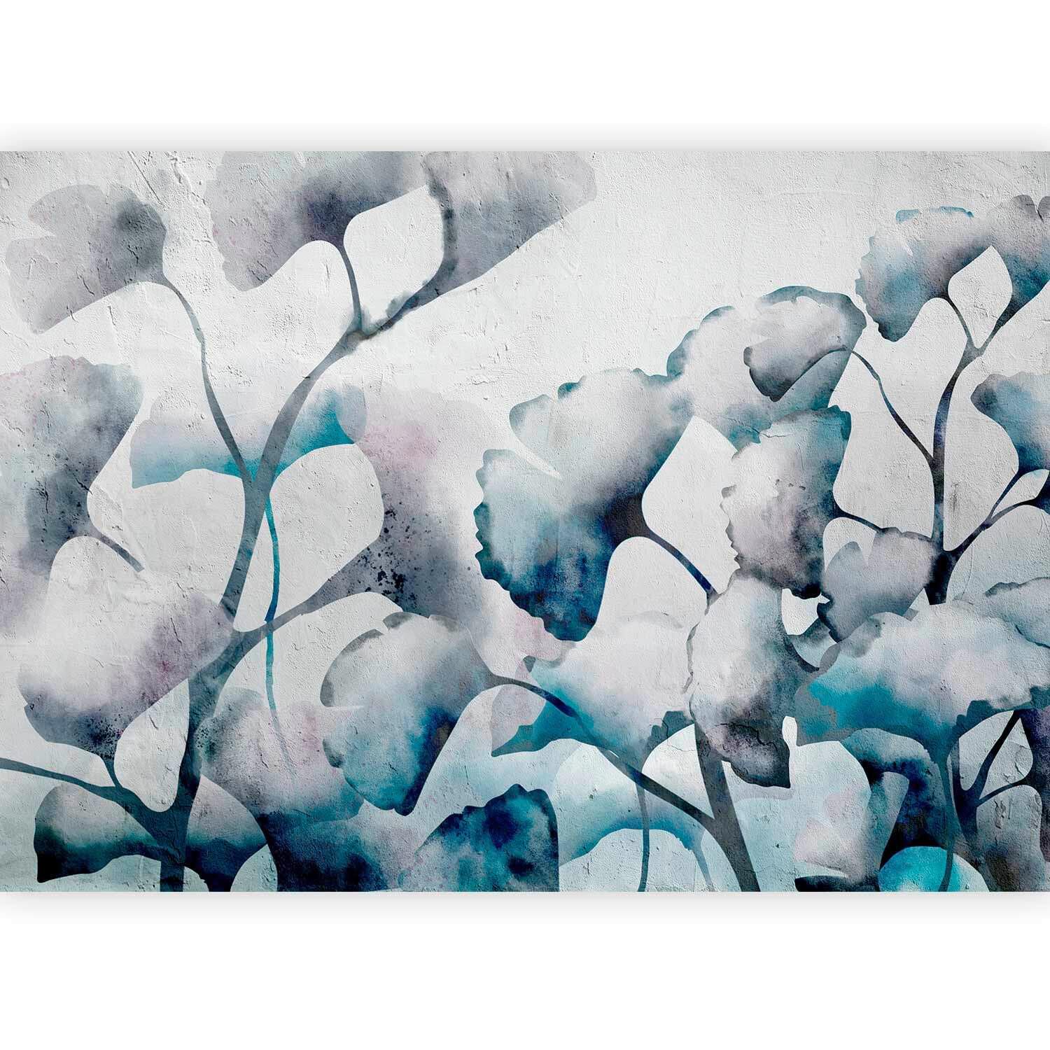 Fototapeta Ginkgo Leaves, 150x105cm - pastelno modra/sivobela, Trendi, tekstil (150/105cm) - artgeist