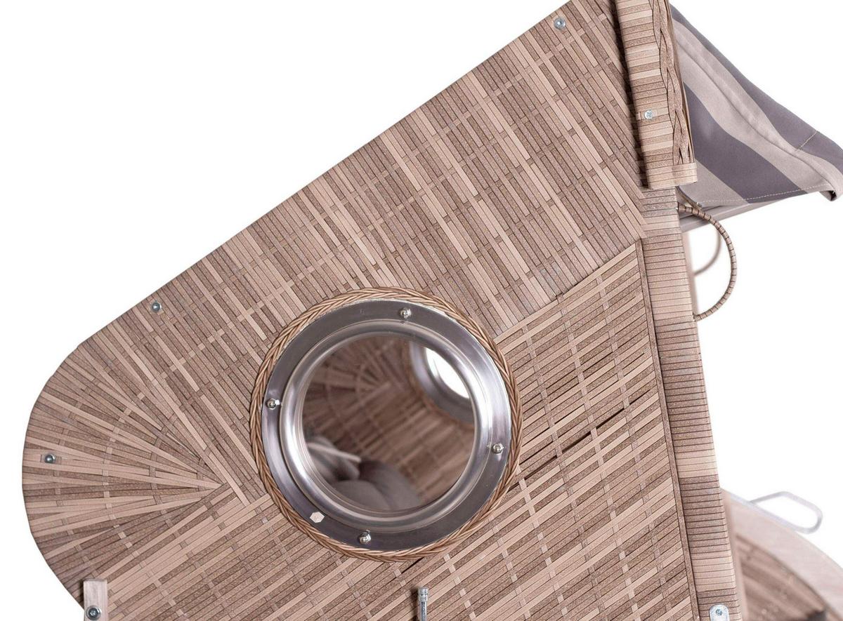 Strandkorb XXL Sun Holz/Grauweiß - Grauweiß, KONVENTIONELL, Holz (145/160/80cm)