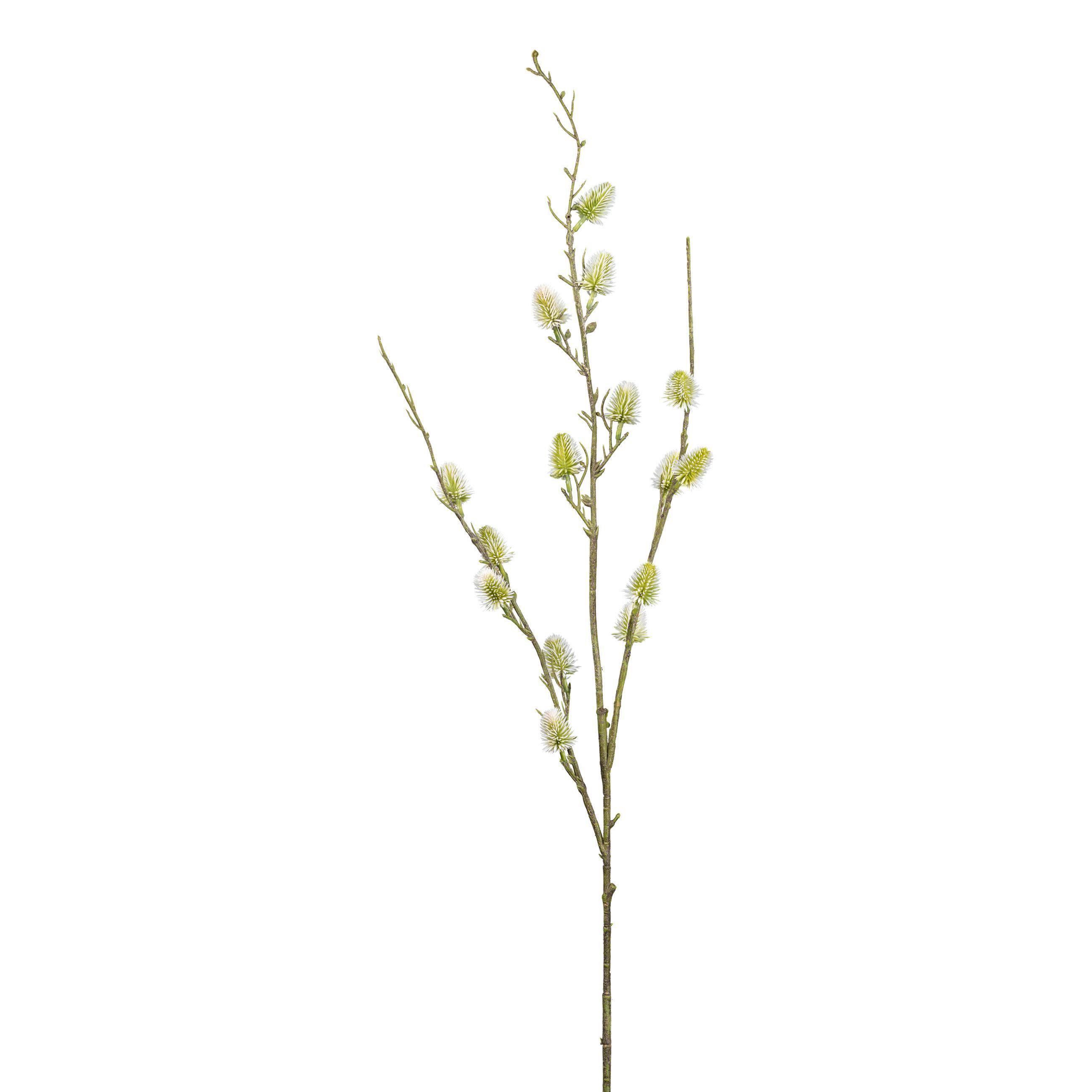 Kunstpflanze Distelzweig in Weiß - Weiß, Natur, Kunststoff (97cm) - Modern Living