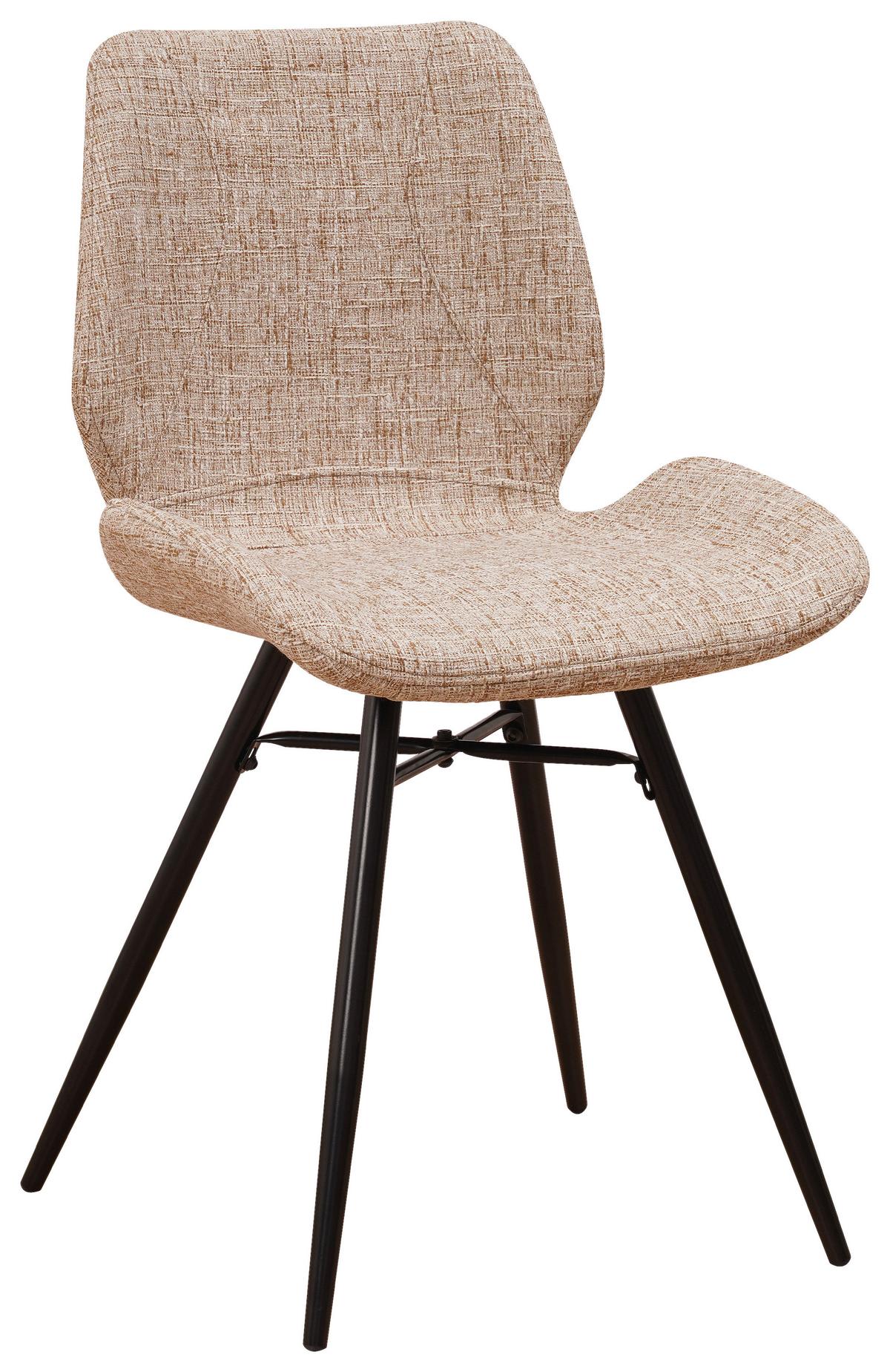 STUHL-SET BARRON - Beige/Schwarz, Design, Textil/Metall (47/82/55cm) - MID.YOU
