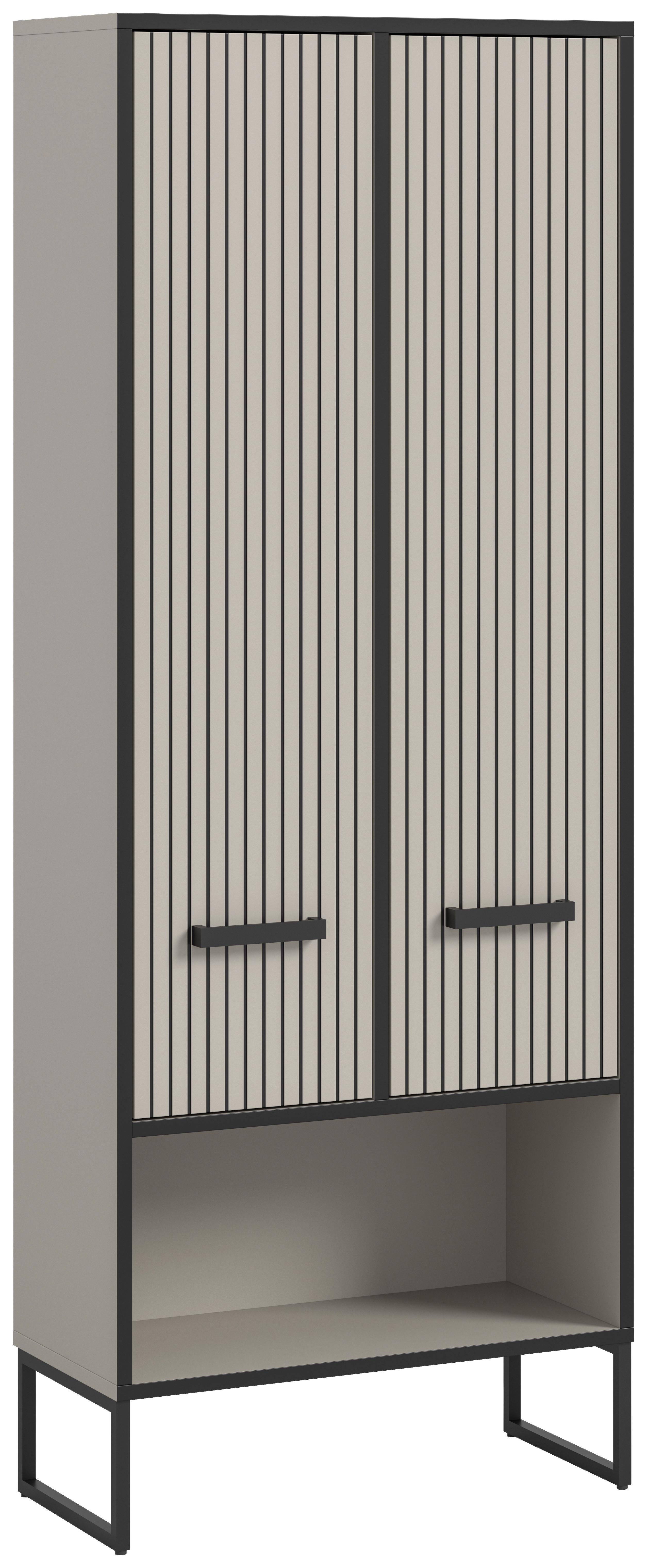 Hochschrank BAGNO ca.59x159x32cm Kaschmir - Kaschmir/Schwarz, MODERN, Holzwerkstoff/Metall (59/159/32cm) - MID.YOU