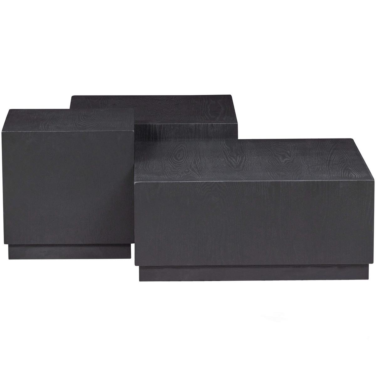 Beistelltisch PIM 3-tlg. Schwarz - Schwarz, Design, Holzwerkstoff - Livetastic