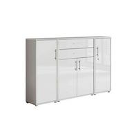 Aktenschrank Office Edition Sw Set 16 Grau/Weiß - Weiß Hochglanz/Grau, MODERN, Holzwerkstoff (172,6/113,6/33cm) - MID.YOU