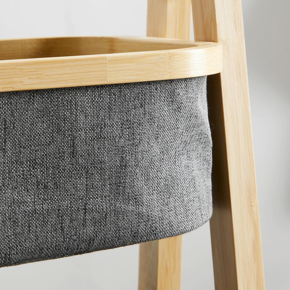 REGAŁ DO PRZECHOWYWANIA MISAKI - ciemnoszary, Modern, drewno/tkanina (44/35/99cm) - Bessagi Home