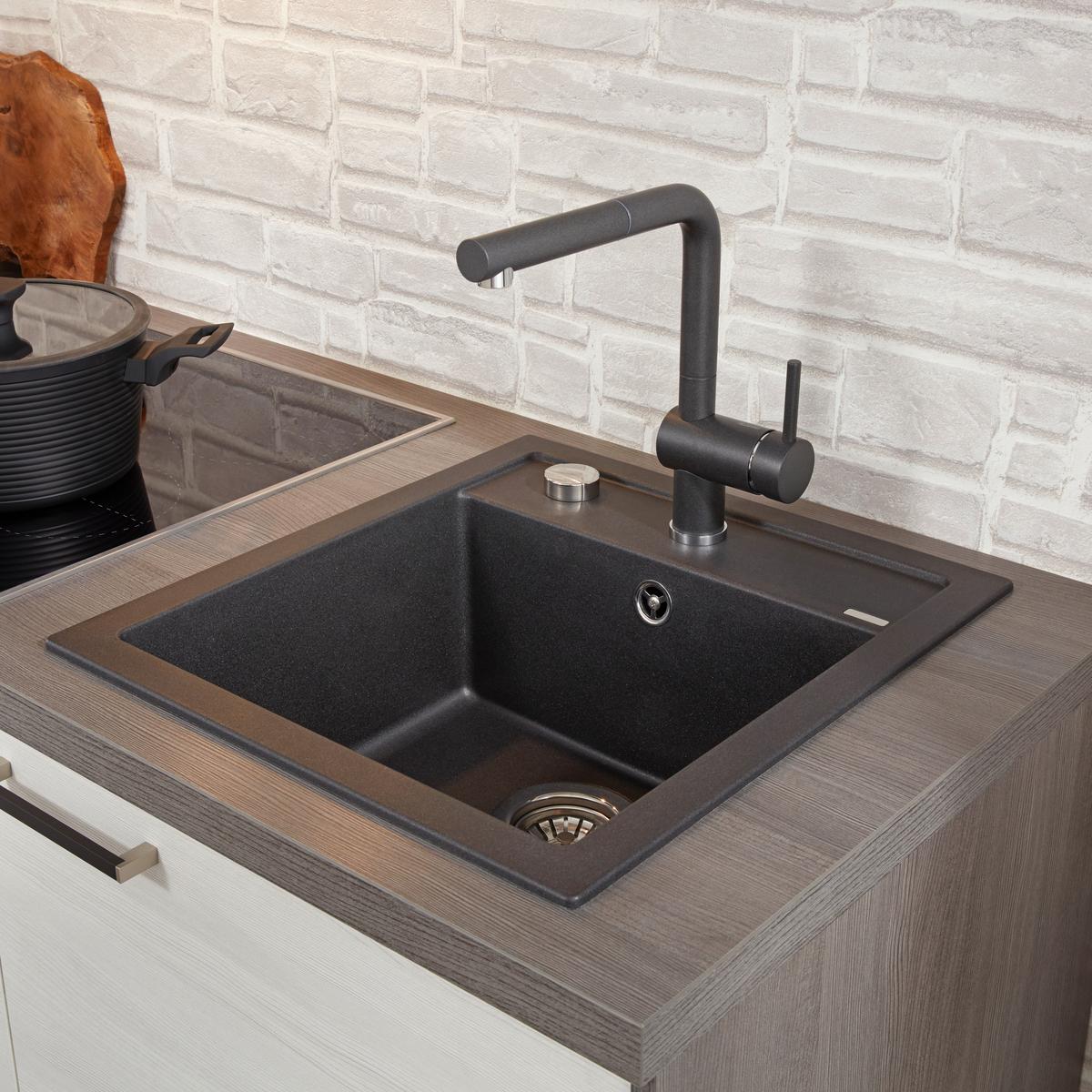 Küchenblock Plan, in Eiche Weiß - Eichefarben/Weiß, MODERN, Holzwerkstoff (303,2cm) - Express-Kuechen