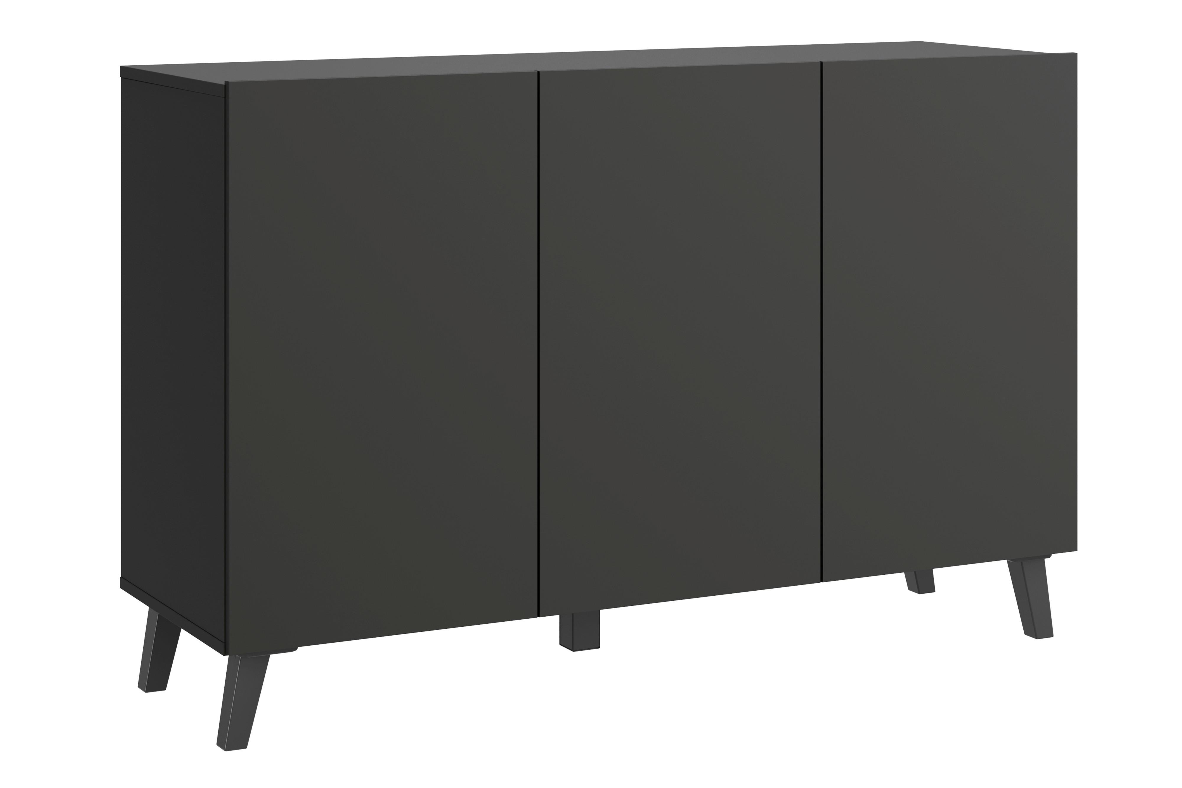 Sideboard Sideboard Phuket 120 - Schwarz, Design, Holzwerkstoff/Kunststoff (120/76/39cm) - P & B