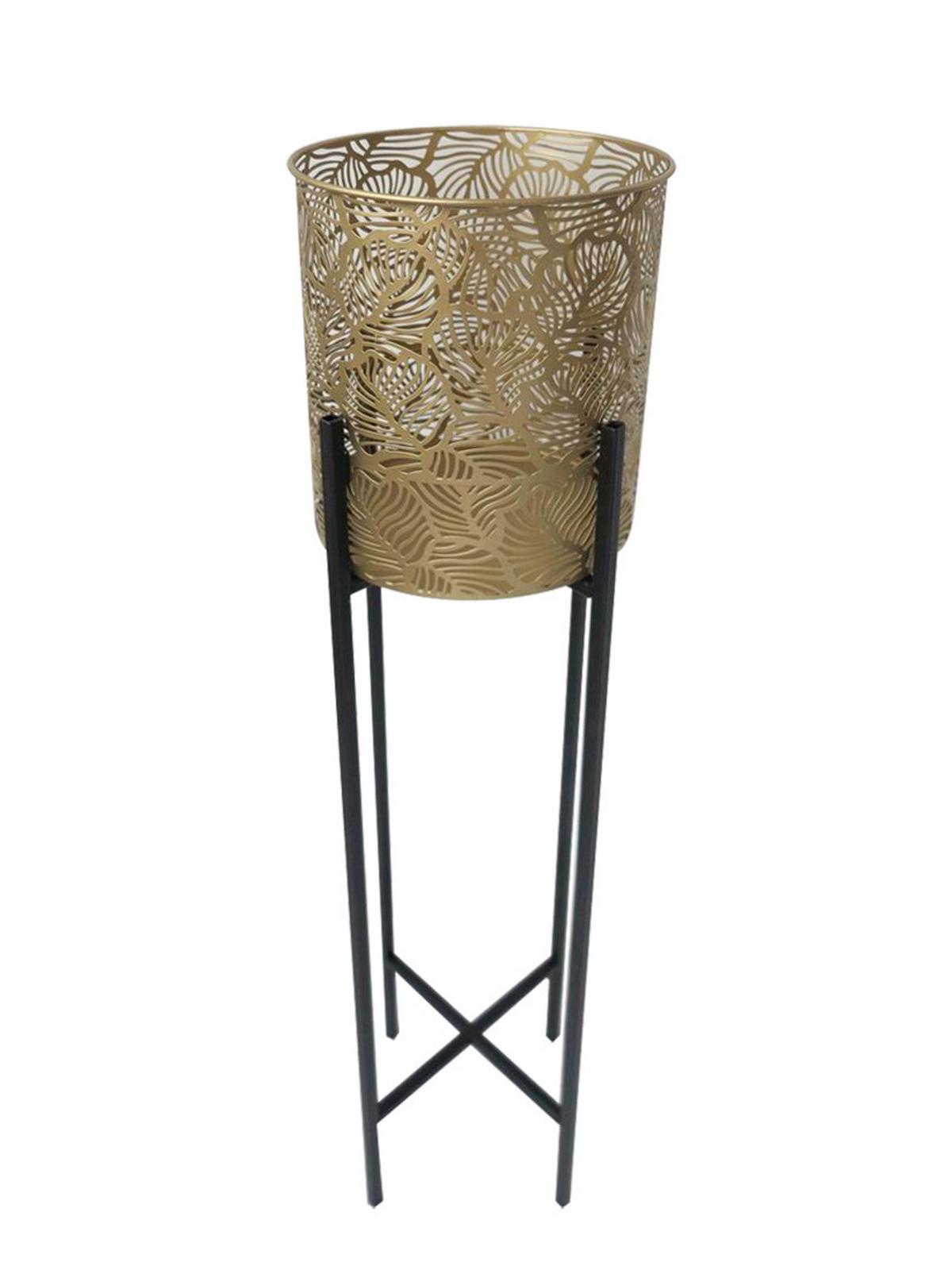 DONICZKA NA KWIATY GM60-4959 - czarny/kolor złoty, Lifestyle, metal (21,5/82,5cm) - Ambia Home