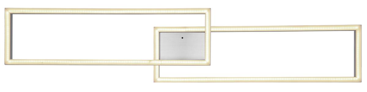 Stropna Led-svetilka Salmos, S Sijalko - srebrne barve/opal, Design, kovina/umetna masa (119,5/25,5/10cm) - Globo