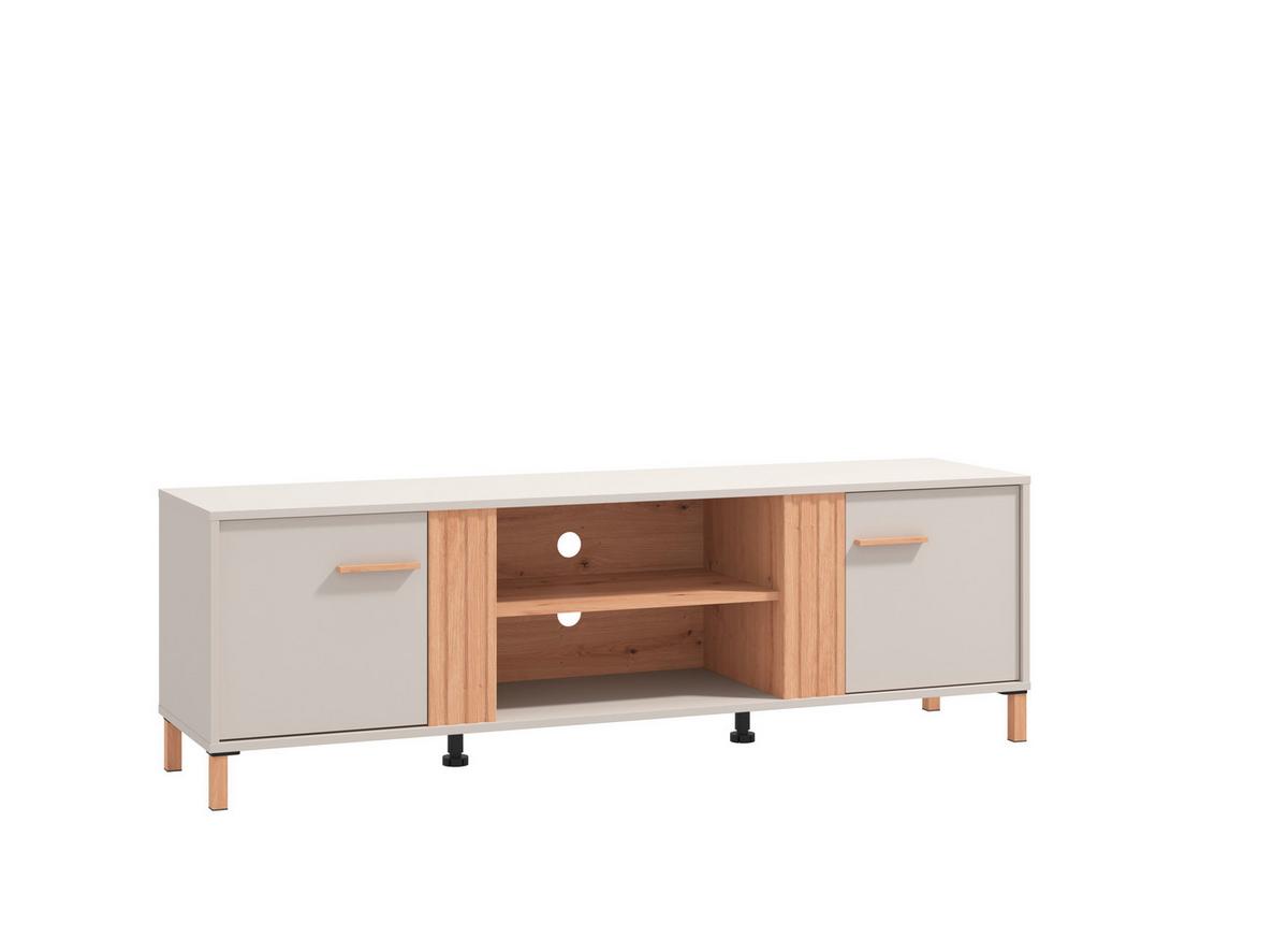 Tv Elem Belfort - tölgyfa/fehér, Modern, faalapú anyag (163,5/52/40cm)