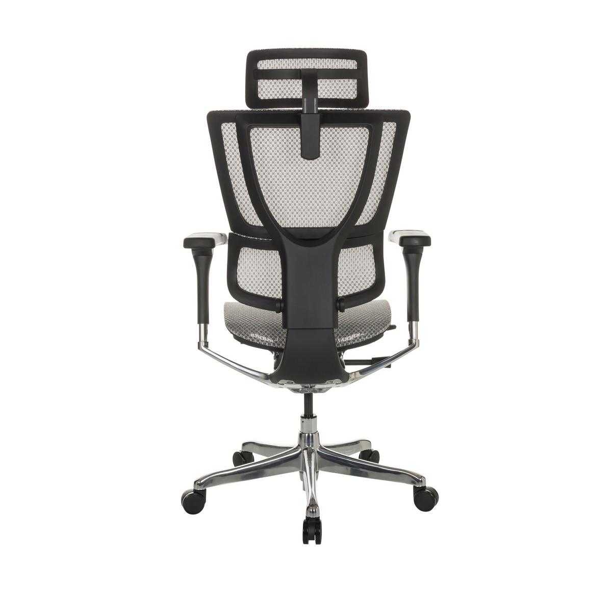 Drehstuhl Ergohuman Slim Hellgrau ca. 69x116-138x66cm - Silberfarben/Hellgrau, Basics, Kunststoff/Textil (69/116-138/66cm) - MID.YOU