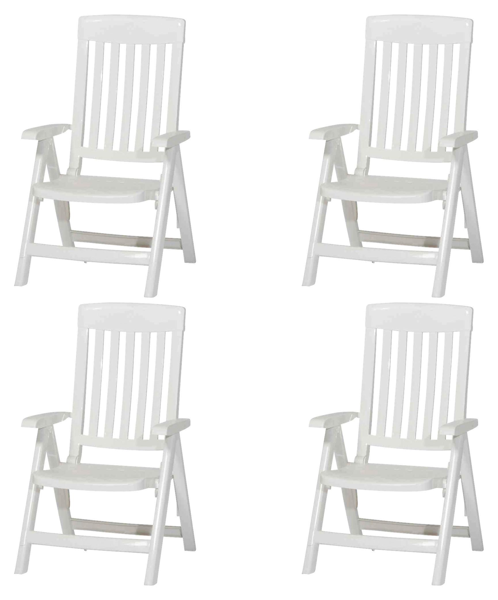 Gartenstuhl-Set Palma Weiß Kunststoff klappbar - Weiß, KONVENTIONELL, Kunststoff (46,5/111/50cm) - Sieger