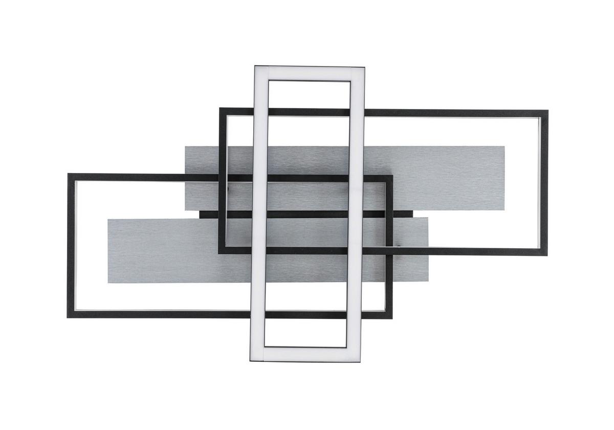 Stropna Led-svetilka Amor - srebrne barve/črna, Moderno, kovina/umetna masa (66/40/7cm) - Mömax