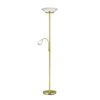 LED-Deckenfluter Gerry max. 18 Watt - Messingfarben/Weiß, Basics, Glas/Metall (34/34/180cm)