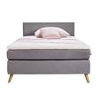 Boxspringbett Grau 140x200cm - Eichefarben/Grau, MODERN, Karton/Holz (206/140/100cm) - MODERN LIVING