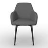 STOL MED ARMSTÖD ALANI - grå/svart, Modern, metall/textil (60/82,5/58cm) - Bessagi Home