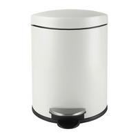 Treteimer James in Weiß ca. 5 l - Schwarz/Weiß, KONVENTIONELL, Kunststoff/Metall (20,5/29cm) - Modern Living