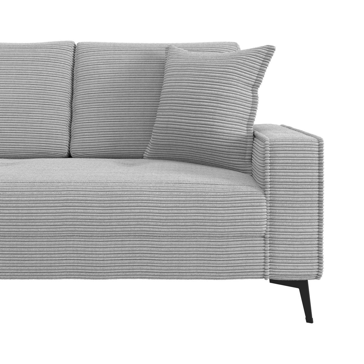 Kutna Garnitura Zero - svijetlo siva/crna, Trend, tekstil (173/286cm)